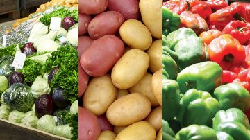 Collage aus frischen Lebensmitteln