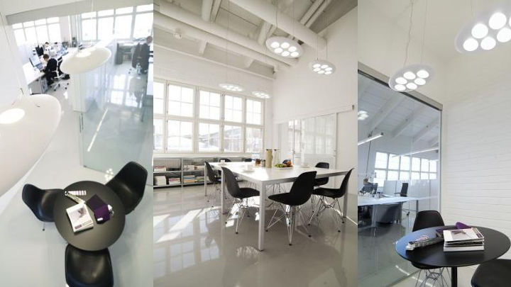 Die moderne Bürobeleuchtung von Philips sorgt für Licht in den Büros, Tagungsräumen und Pausenbereichen von Pentagon Design.